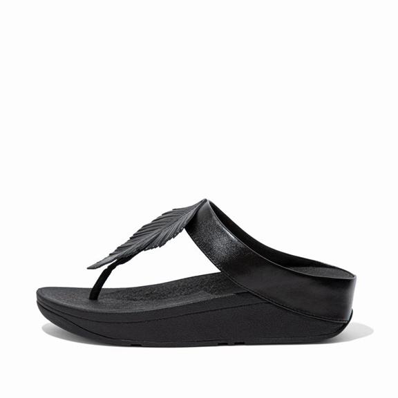 Sandales Entre-Doigts Femme Fitflop Fino Cuir Noir (YRM963284)